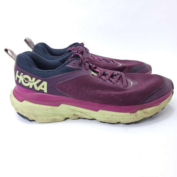 HOKA Challenger 6 Running Shoes Womens 8.5 One One Purple Green Athletic Trainer - Picture 1 of 6